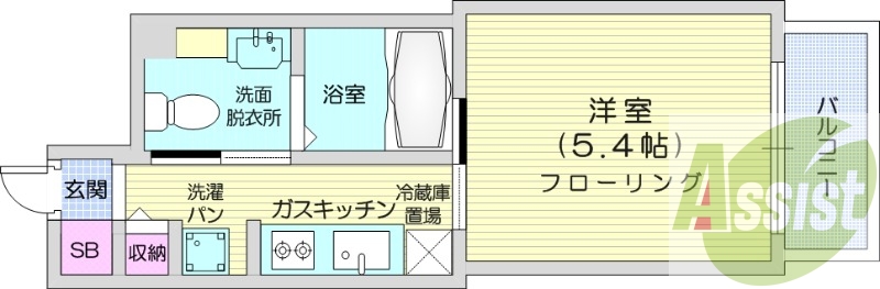 1K、追い炊き機能、宅配BOX、システムキッチン