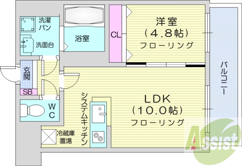 1LDK、オール電化、宅配ボックス、オートロック
