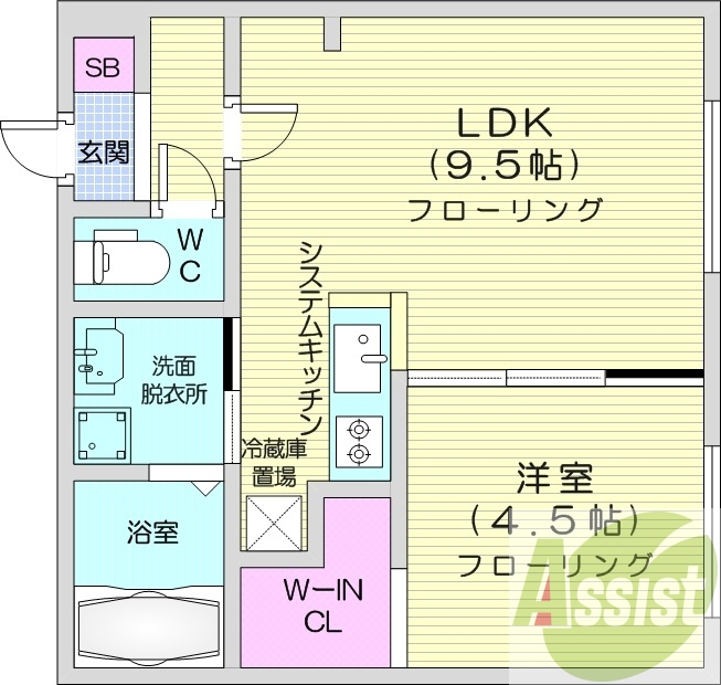 1LDK、システムキッチン、浴室乾燥機、灯油暖房、ネット無料