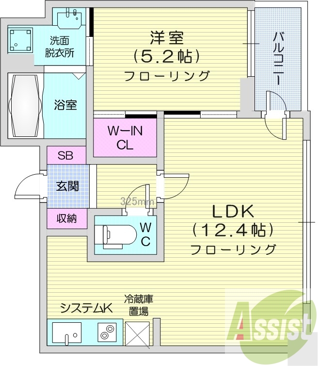1LDK、オートロック、ネット使用料無料、都市ガス