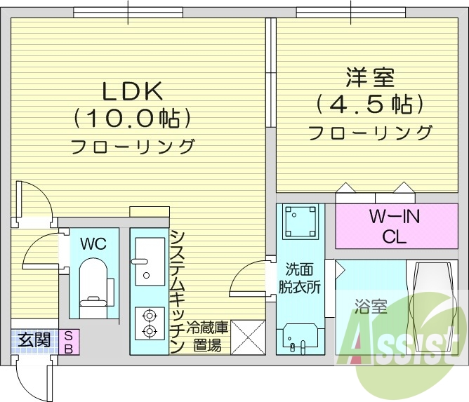 1LDK、システムキッチン、エアコン、宅配ボックス