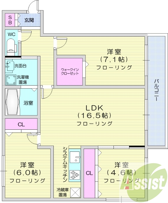 2LDK、ペット飼育可、ネット無料、エアコン、浴室乾燥機