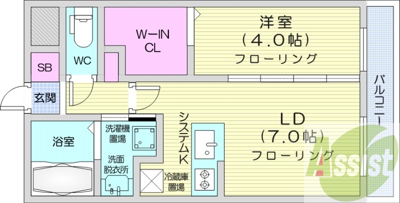 1LDK、システムキッチン、エアコン、デザイナーズ