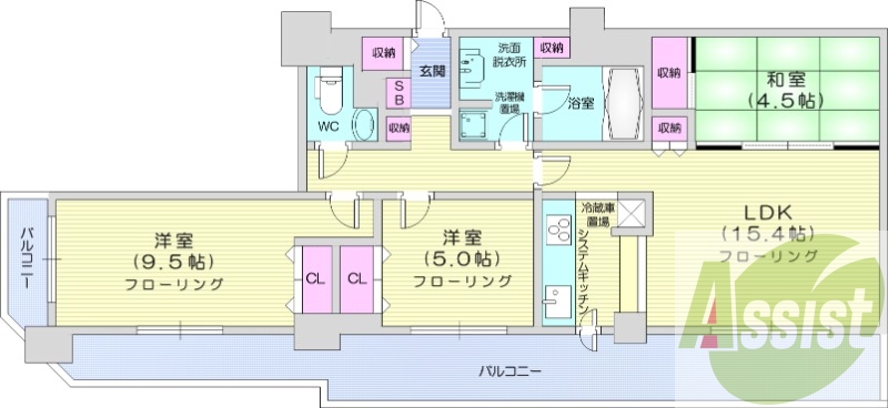 3LDK、ペット可、システムキッチン、食洗器、都市ガス