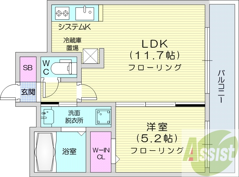 1LDK、収納、都市ガス、エアコン、宅配BOX
