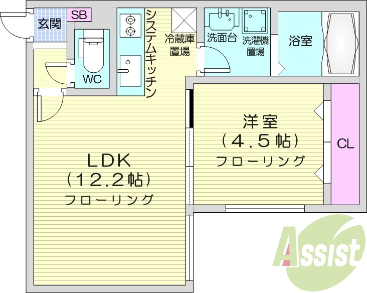 1LDK、エアコン、システムキッチン、灯油暖房