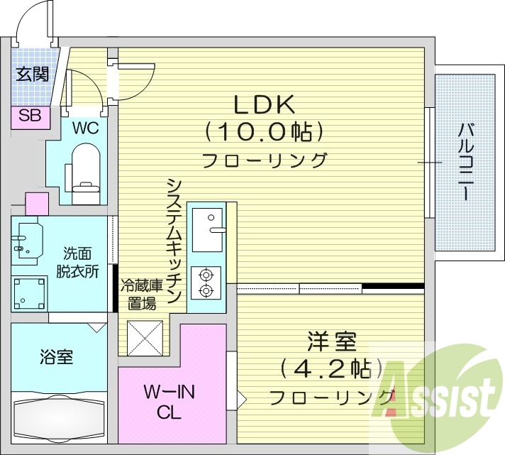 1LDK、エアコン、灯油暖房、浴室乾燥機