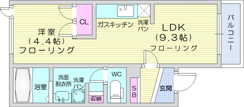 1LDK、ロードヒーティング、灯油暖房、収納