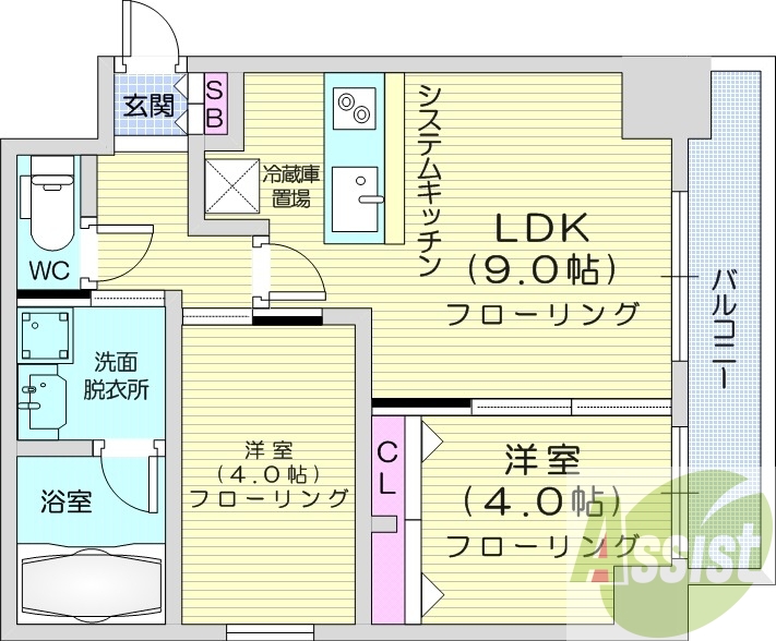 1LDK、エアコン、ペット可、角部屋、オートロック、