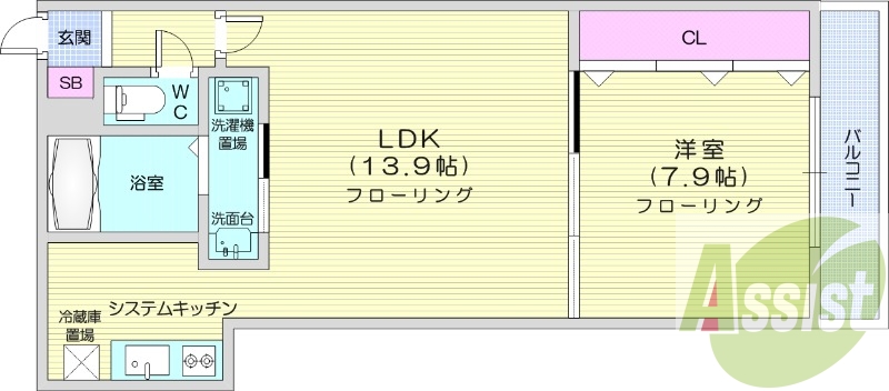 １LDK、システムキッチン、エアコン、シャンプードレッサー