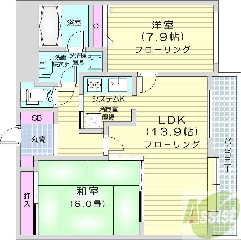 3LDK、都市ガス物件、収納スペース、シャンプードレッサー