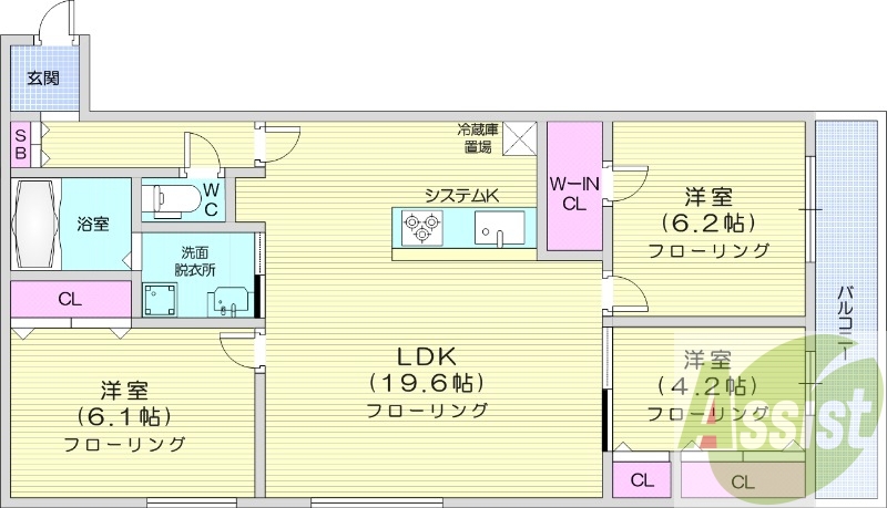 3LDK、都市ガス、追い焚き、エアコン、