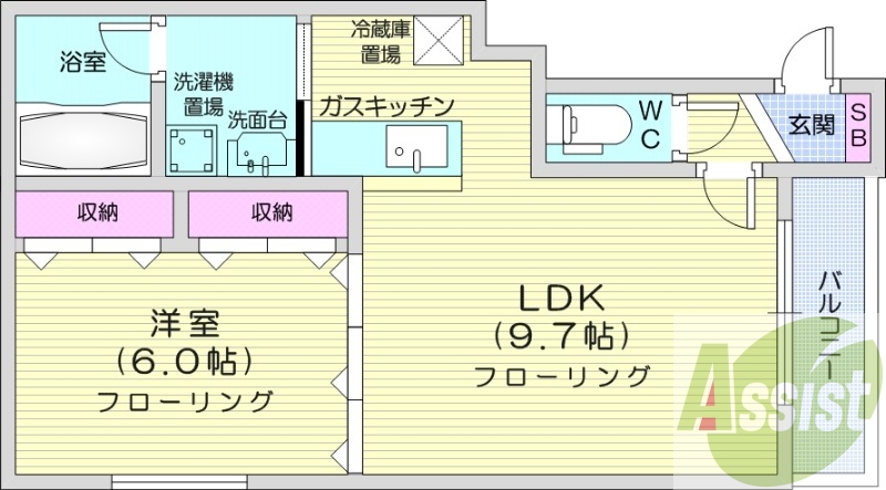 １LDK、エアコン、オートロック、灯油暖房