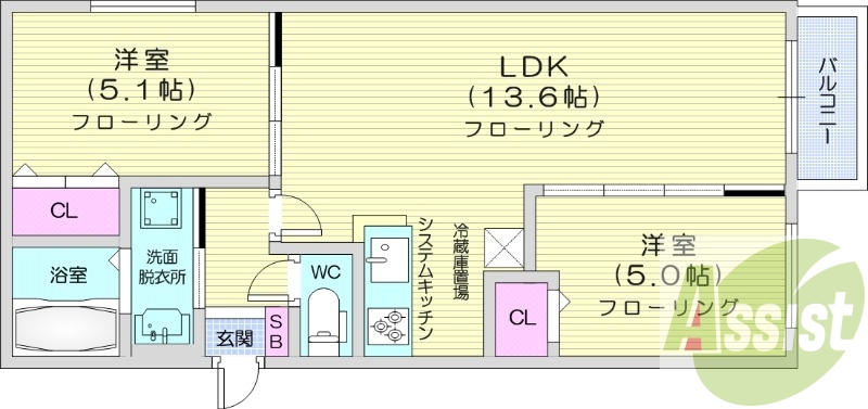 1階の間取り図