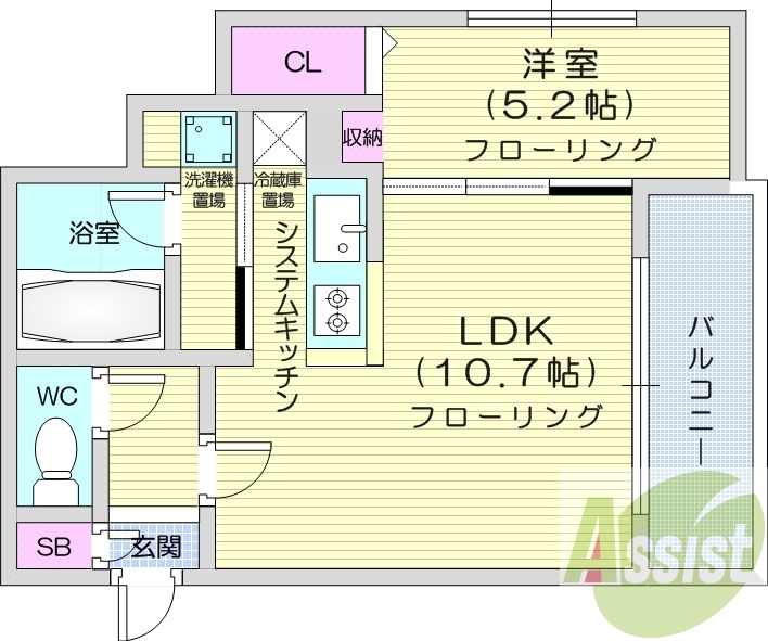 １LDK、エアコン、エレベーター、ネット無料