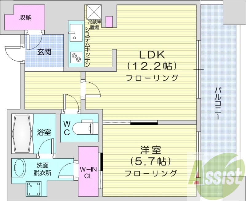 1LDK、都市ガス、浴室乾燥、追い焚き、エアコン
