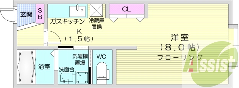 1K、角部屋、デザイナーズ、エアコン、ネット無料