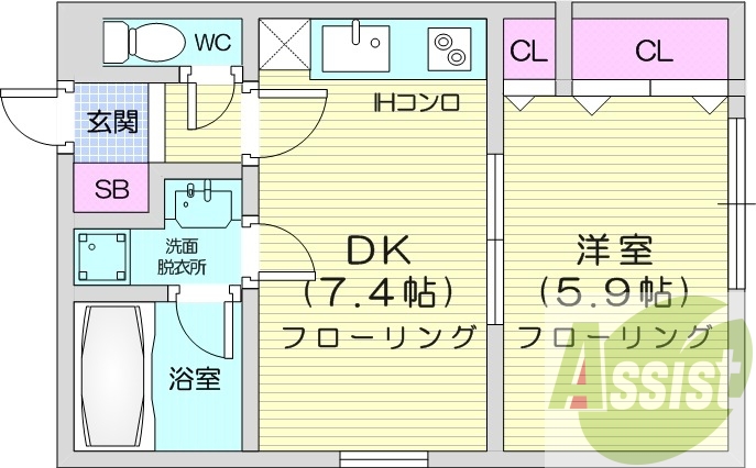1DK、エアコン、オール電化、トランクルーム