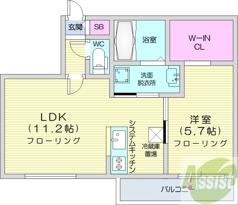 1LDK、エアコン、灯油暖房、ネット無料