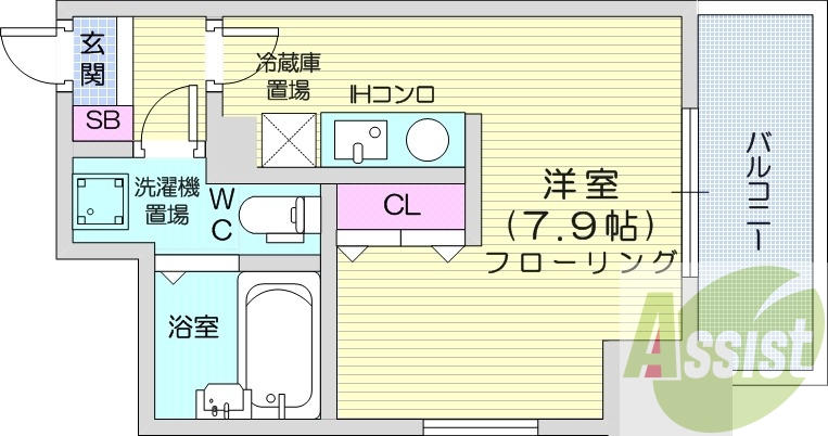 1R、オートロック、角部屋、最上階、ネット使用料無料