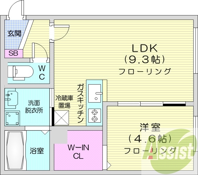 1LDK、エアコン、浴室乾燥機、追い焚き、ガスリミット