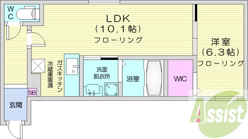 1LDK、エアコン、浴室乾燥機、追い焚き、ガスリミット