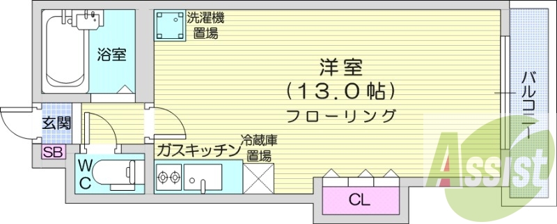 1R、灯油暖房、オートロック、インターネット無料