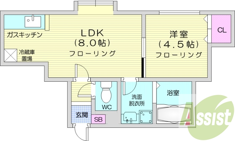 1LDK、シャンプードレッサー、モニタ付インターホン