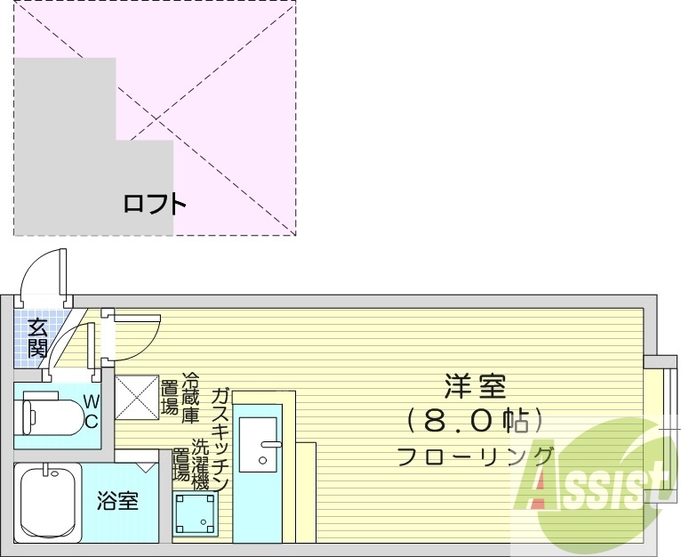 1R、モニター付きインターホン、バストイレ別、灯油暖房