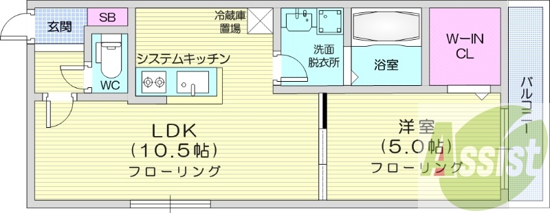 1ＬＤＫ、エアコン、システムキッチン、ネット無料