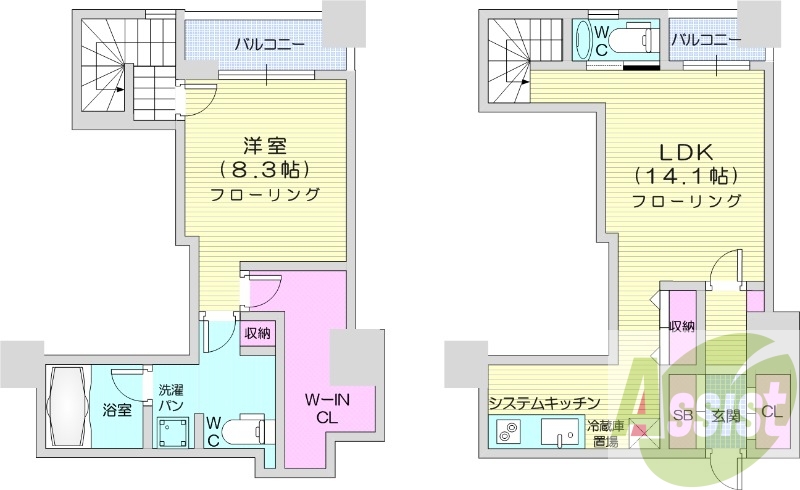 1LDK、都市ガス、ネット無料、エアコン、追い焚き機能