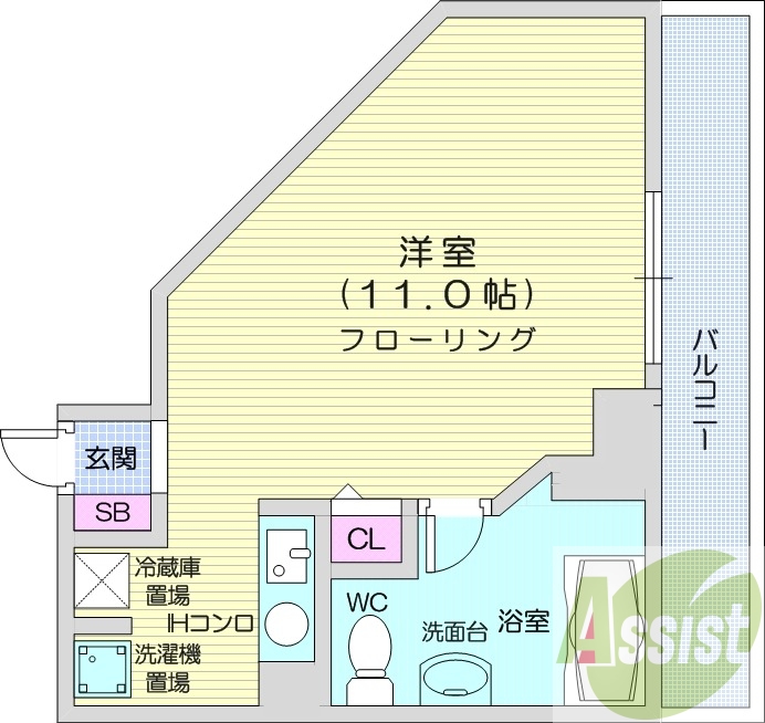 1K、クローゼット、灯油給湯・灯油暖房、シューズボックス