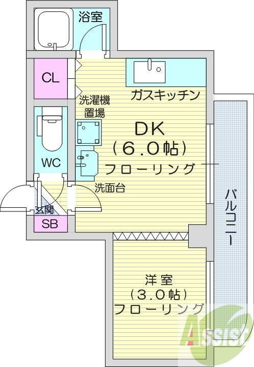 1DK、ネット無料、シャワートイレ、灯油暖房