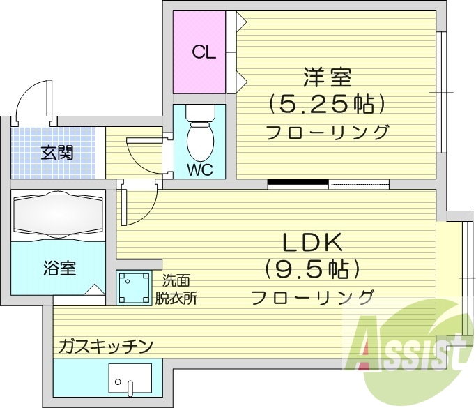 1LDK、ネット無料、灯油暖房、トイレ風呂別