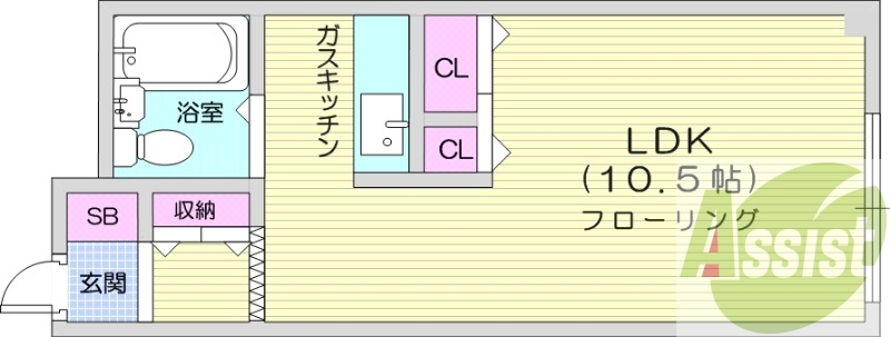 1K、収納スペース、クローゼット、シューズボックス