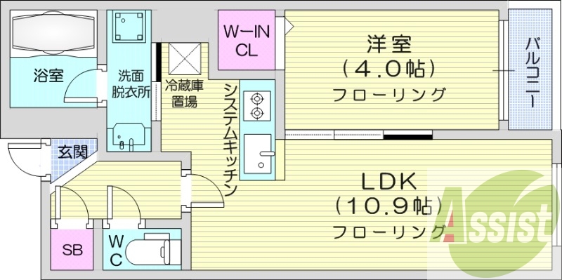 1LDK、エアコン、システムキッチン、灯油暖房