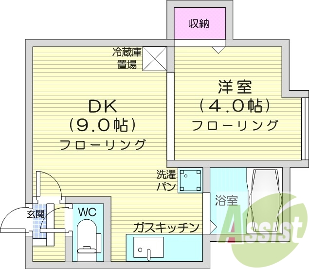 1LDK、ネット無料、エアコン、メゾネット