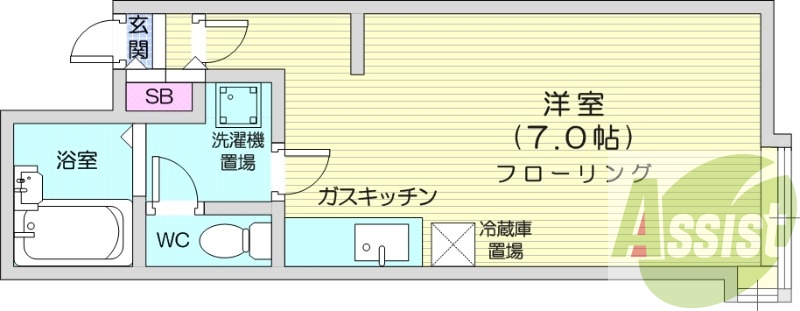 1R、灯油暖房、洗面台、ガスキッチン、ネット無料