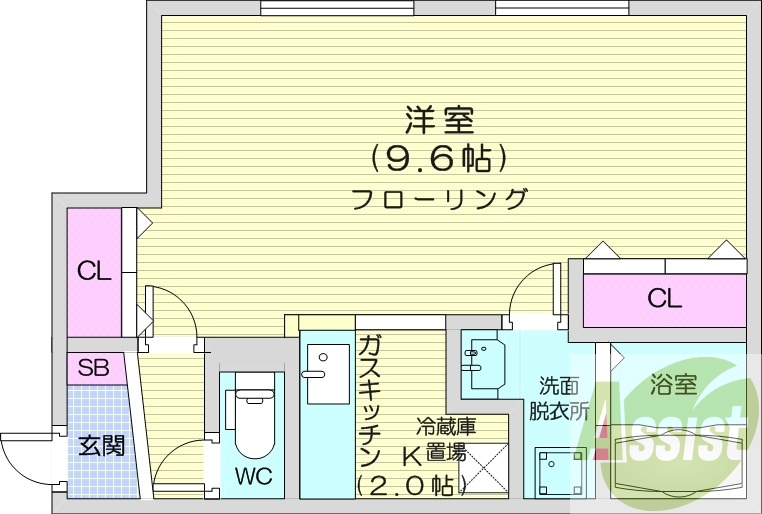 1k、エアコン、宅配ボックス、ネット無料