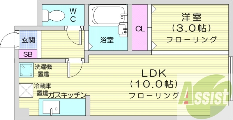 1LDK、光ファイバー、ロードヒーティング