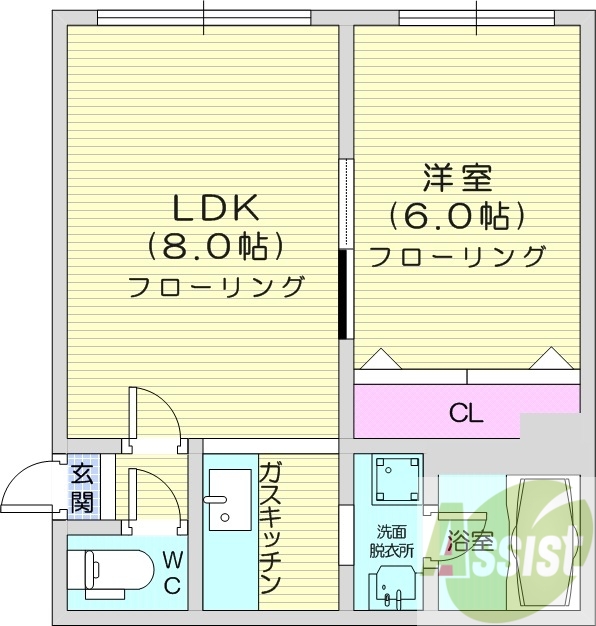 1LDK、トランクルーム、灯油暖房、独立洗面台