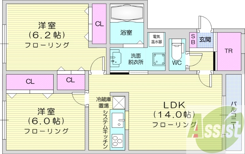 ２LDK、トランクルーム、ネット無料、ペット可