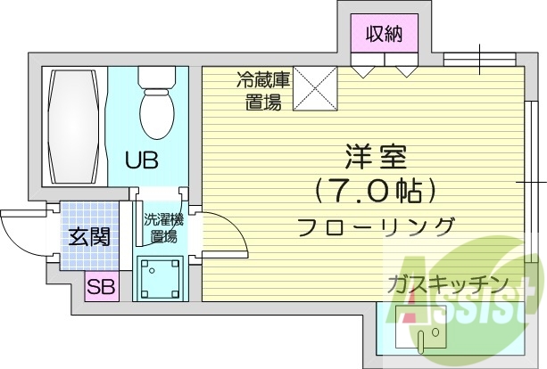 １R、ペット相談可、エアコン、角部屋、灯油暖房