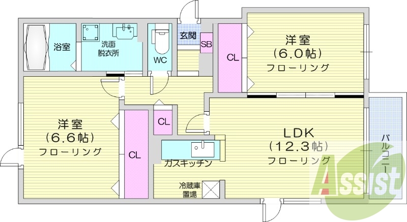 2LDK、エアコン、独立洗面台、ネット無料、灯油暖房