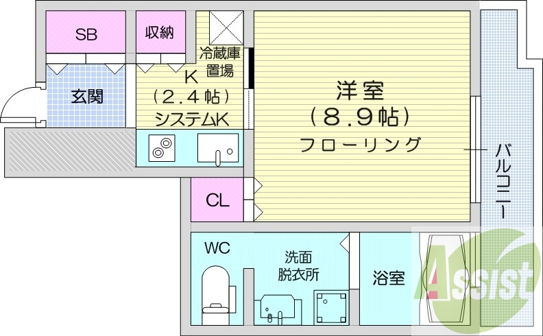 1K、オートロック、モニターホン、オール電化