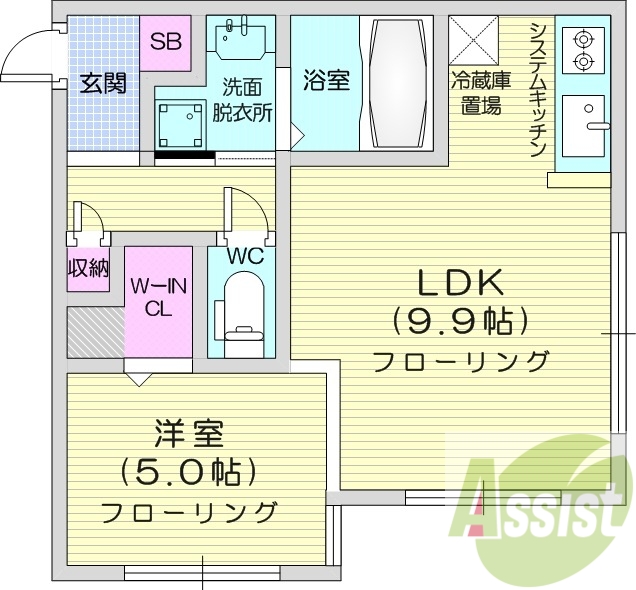 1LDK、都市ガス、オートロック、エコジョーズ