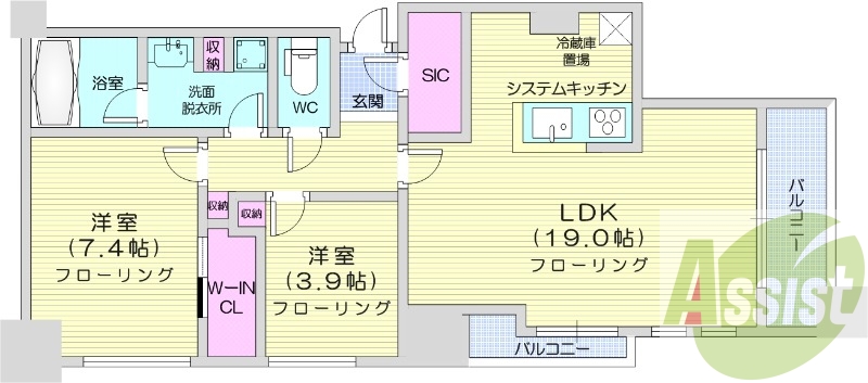 2LDK、都市ガス、ネット無料、エアコン、追い焚き機能