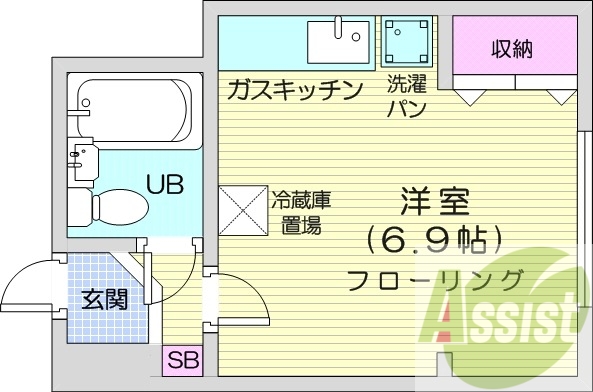 1R、都市ガス、モニター付きインターホン