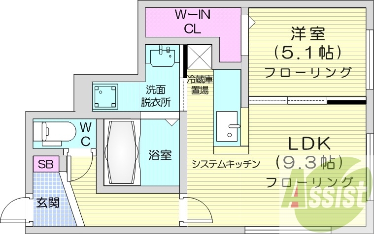 1LDK、都市ガス、浴室乾燥、宅配BOX、
