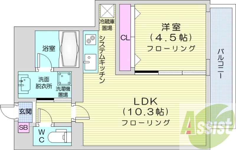 1LDK、収納、洗濯機置場、暖房設備、オール電化